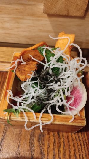 Toppings for the ramen at Uki Green in Warsaw