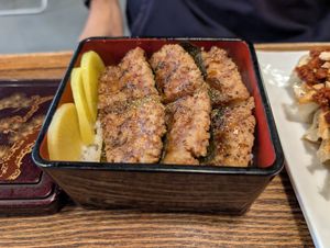 Teriyaki 'eel' on rice at Uki Green in Warsaw