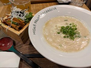 Vege ramen with black Sesame side at Uki Green in Warsaw
