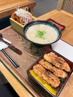 Ramen + Unajyu set (with unajyu in front). at Uki Green in Warsaw