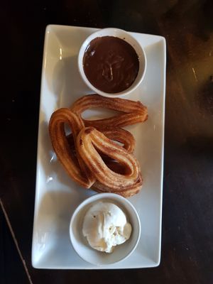 Vg Churros. Vg dipping sauce, vg ice-cream ☆☆☆☆☆ at The Queens Head in Farnham