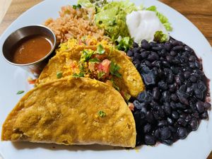 California crunchy tacos w/ tempeh ✨ Delicious  at Follow Your Heart Market & Cafe in Canoga Park