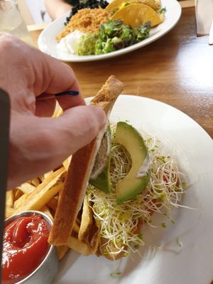 avo tomato sprouts at Follow Your Heart Market & Cafe in Canoga Park