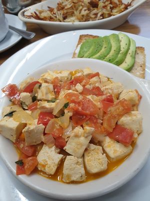 Kathys breakfast tofu at Follow Your Heart Market & Cafe in Canoga Park