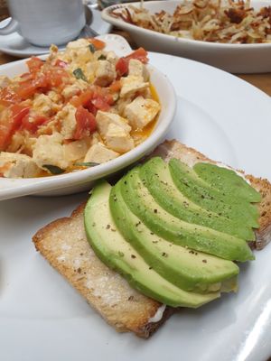 comes with nice avo toast at Follow Your Heart Market & Cafe in Canoga Park