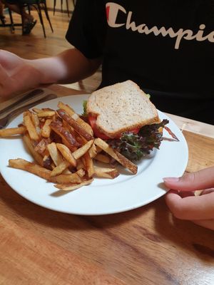 chick-un sandwich at Follow Your Heart Market & Cafe in Canoga Park