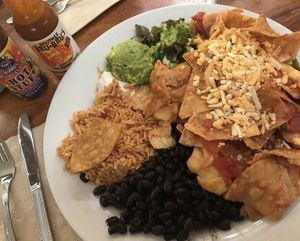 Vegan chilaquiles  at Follow Your Heart Market & Cafe in Canoga Park