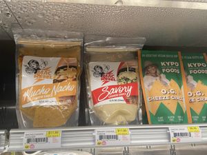 Nacho cheese in the store section  at Follow Your Heart Market & Cafe in Canoga Park