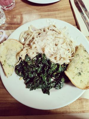 Fettuccine Alfredo at Follow Your Heart Market & Cafe in Canoga Park