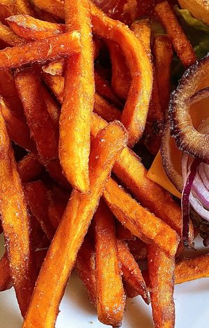 Crispy sweet potato fries✨Delicious   at Follow Your Heart Market & Cafe in Canoga Park