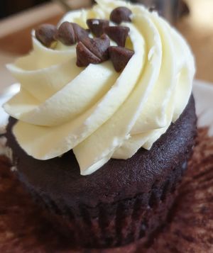 cupcake was dense and dry at Follow Your Heart Market & Cafe in Canoga Park