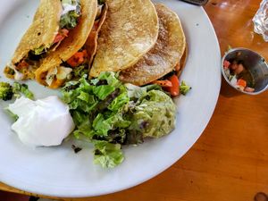 GF quesadilla at Follow Your Heart Market & Cafe in Canoga Park