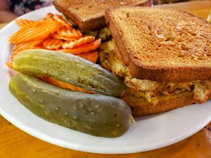 Reuben on wheat bread at Follow Your Heart Market & Cafe in Canoga Park