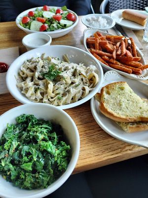 Our food at Follow Your Heart Market & Cafe in Canoga Park