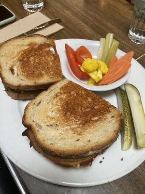 Reuben and pickled veggies  at Follow Your Heart Market & Cafe in Canoga Park