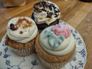 Smores, Turtle, and Rose. Vegan and Gluten-Free at Follow Your Heart Market & Cafe in Canoga Park