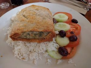 spanokopita at Follow Your Heart Market & Cafe in Canoga Park