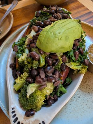 Stuffed sweet potato (sos-free) at Follow Your Heart Market & Cafe in Canoga Park