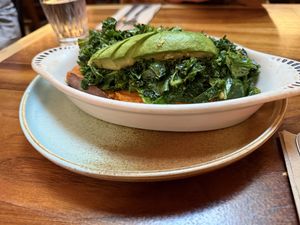 Sweet potato with kale & avocado   at Follow Your Heart Market & Cafe in Canoga Park