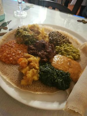 Vegetable mix at Habesha in Bologna