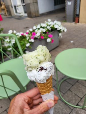 Mojito and straciatella-cocos icecream at Bargello in Luxembourg City