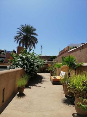 Upstairs at Dar Anis Yoga Studio in Marrakech