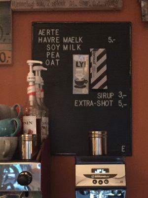 The plant milk at Café Griffens in Copenhagen