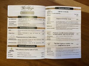 Drinks menu  #Veganuary at Terra Vega in Nantes