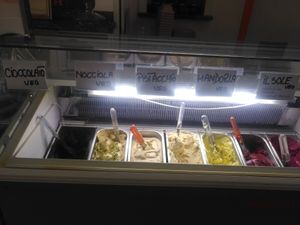 The vegan ice cream flavours at Gelateria Gianni in Bologna