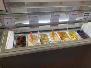 Vegan selection  at Gelateria Gianni in Bologna