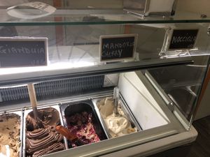 Vegan flavours including gianduia, hazelnut... at Gelateria Gianni in Bologna