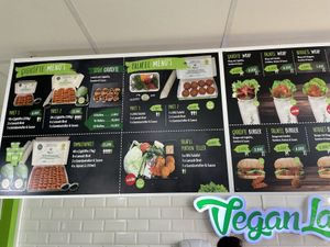 In store menus boards  at Veganland in Moers