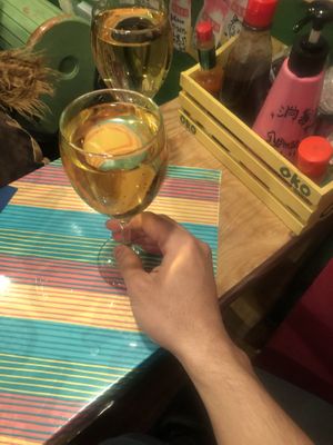 All drinks are 180 yen per glass!  #Veganuary at OKO Okonomiyaki in Osaka