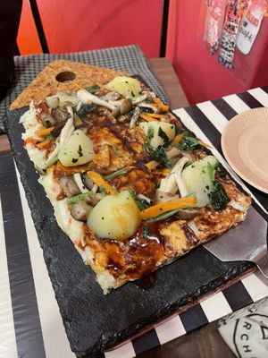 Okonomiyaki  at OKO Okonomiyaki in Osaka