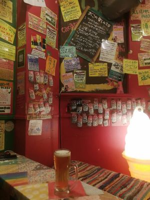 Eating area at OKO Okonomiyaki in Osaka