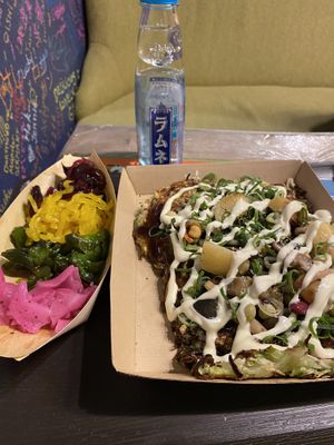 M Size and mixed pickles.  at OKO Okonomiyaki in Osaka