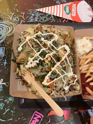 Delicious! Vegan mayo and cheese options too.   at OKO Okonomiyaki in Osaka