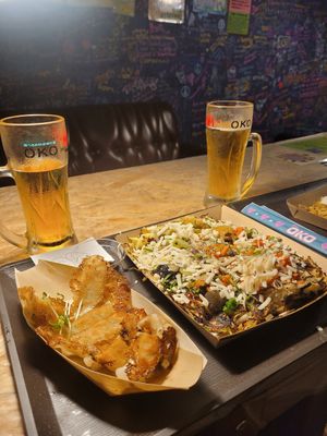 Vegan gyoza and okonomiyaki at OKO Okonomiyaki in Osaka