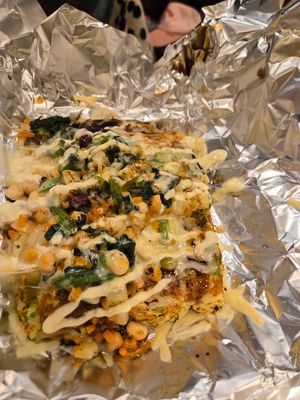 Vegetarian Okonomiyaki at OKO Okonomiyaki in Osaka