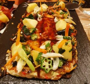 Vegan okonomiyaki at OKO Okonomiyaki in Osaka