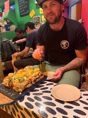 This is the large OMFG! at OKO Okonomiyaki in Osaka