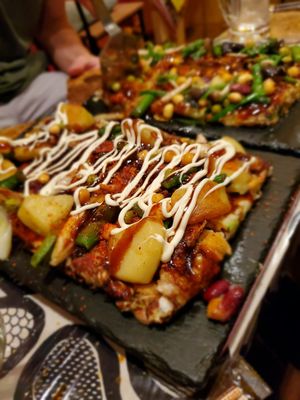With vegan mayo at OKO Okonomiyaki in Osaka