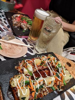 Vegan okonomiyaki - can choose toppings at OKO Okonomiyaki in Osaka