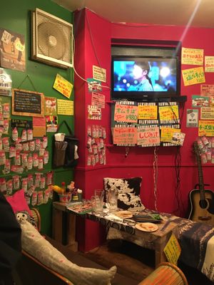 Cool interior at OKO Okonomiyaki in Osaka