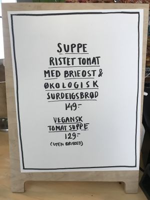 Vegan soup at Solros in Bergen