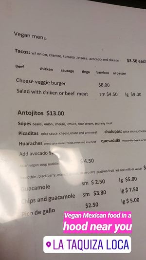 Menu  at La Taquiza Loca in Passaic