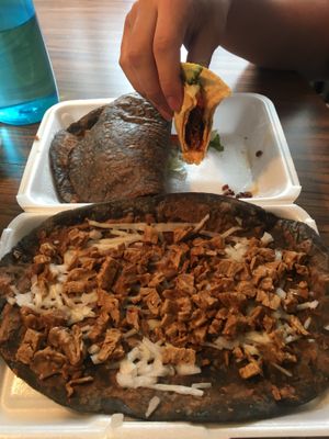 Vegan “Beef” Huaraches at La Taquiza Loca in Passaic