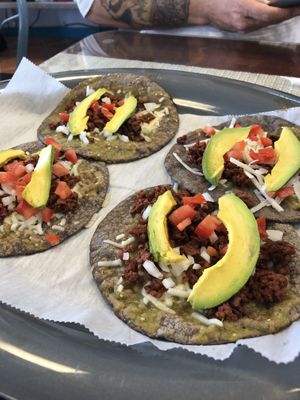 Vegan sausage chalupas. Amazing.  at La Taquiza Loca in Passaic