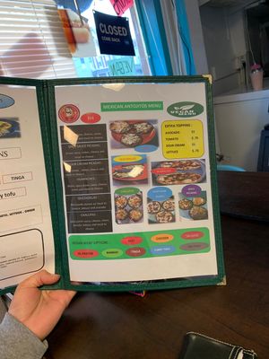 Menu with photos😄 at La Taquiza Loca in Passaic