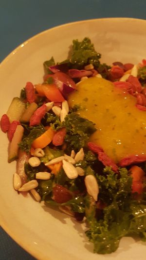 Ensalada de primero at CactusCat Bar in Barcelona